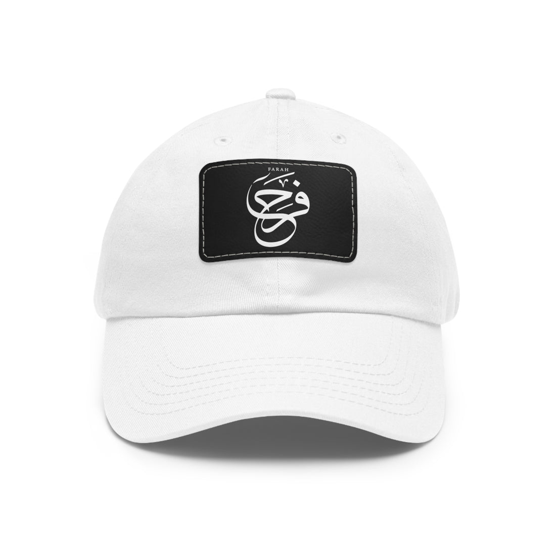 Hat with Leather Patch, "Happiness"