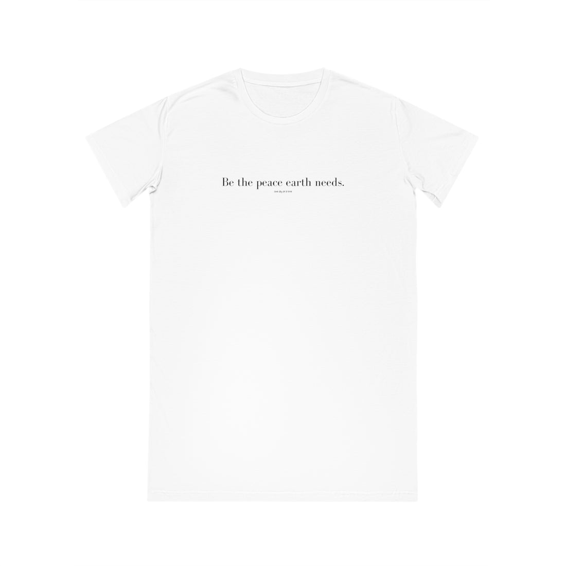 "Be the peace" eco-friendly women pajama dress- White