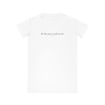 &quot;Be the peace&quot; eco-friendly women pajama dress- White