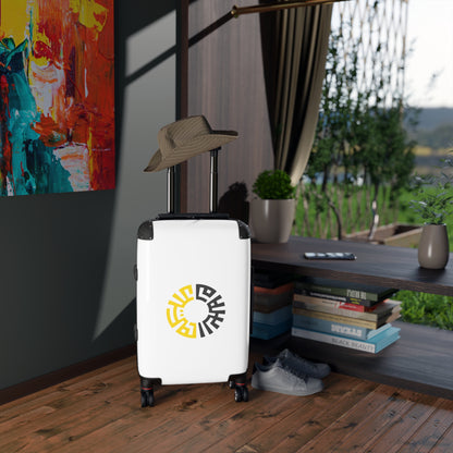 Travel Suitcases- White/Yellow