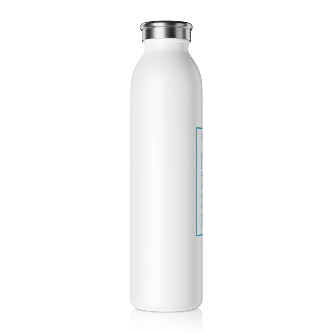Slim Water Bottle, "Advocate for Peace" White