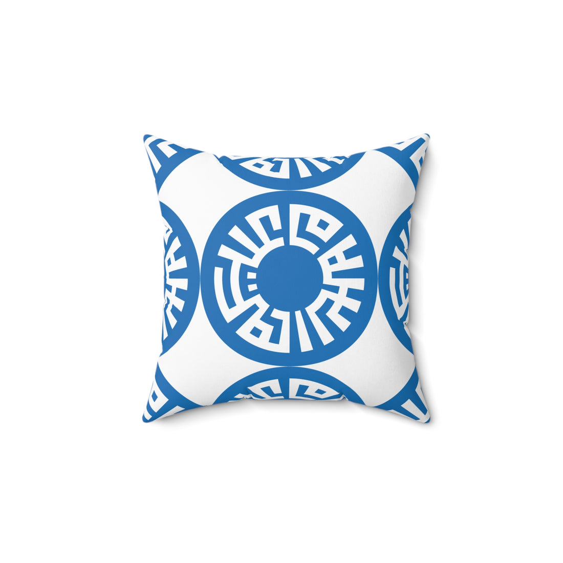 Spun Polyester Square Pillow- "Salam"  Blue