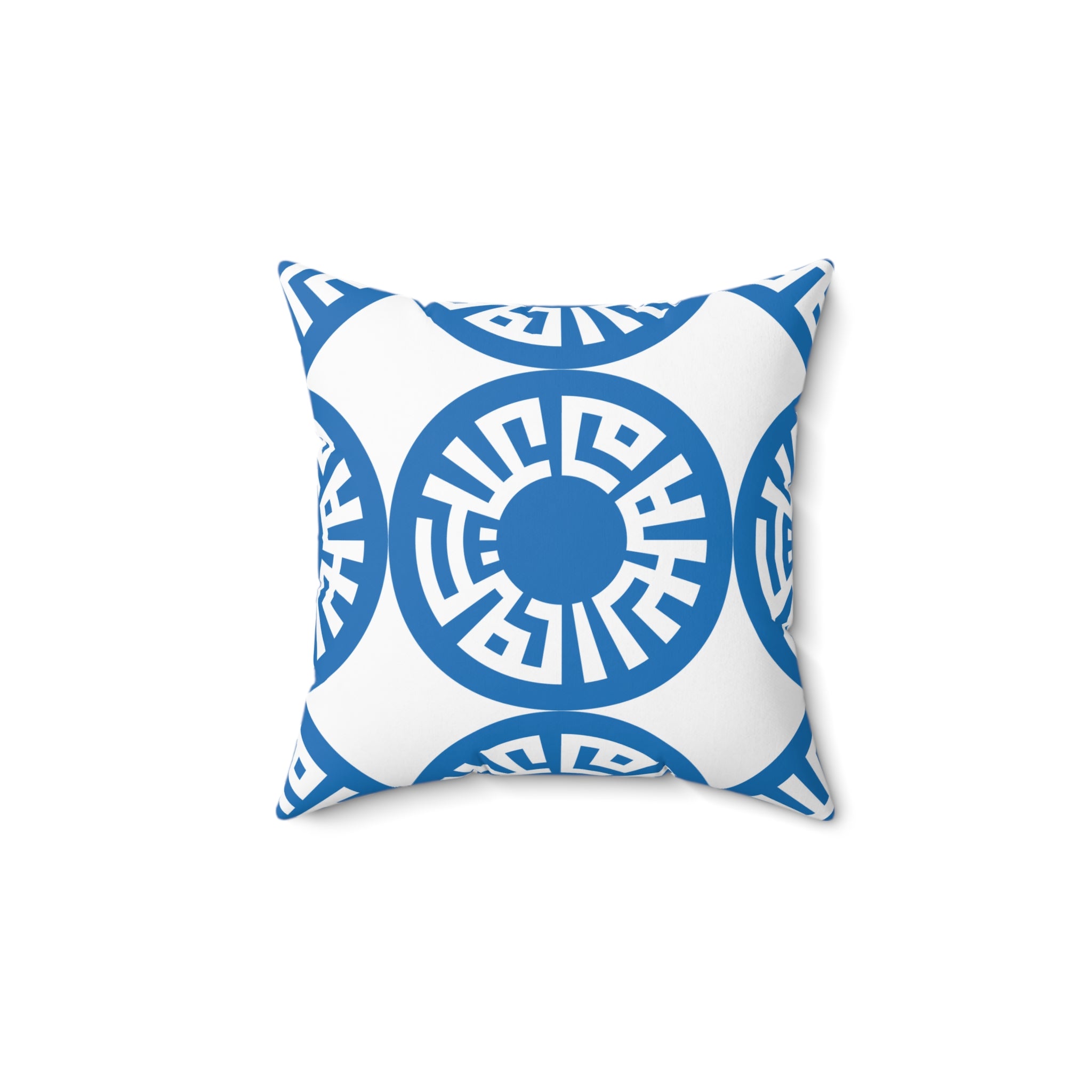 Spun Polyester Square Pillow- &quot;Salam&quot;  Blue
