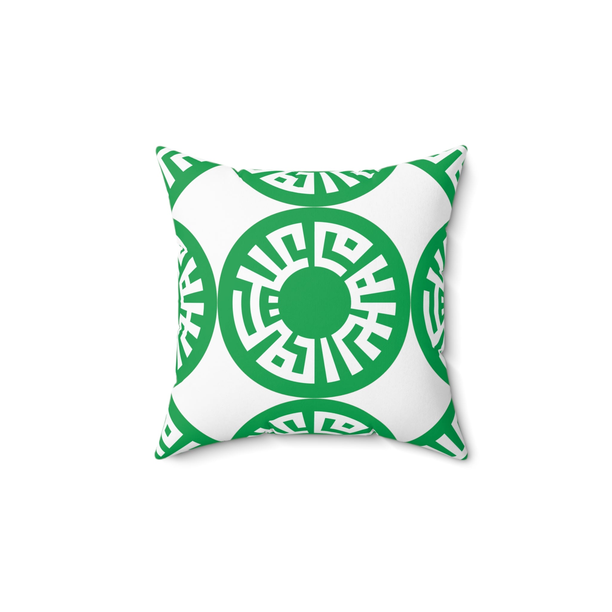 &quot;Salam&quot; Spun Polyester Square Pillow- Green