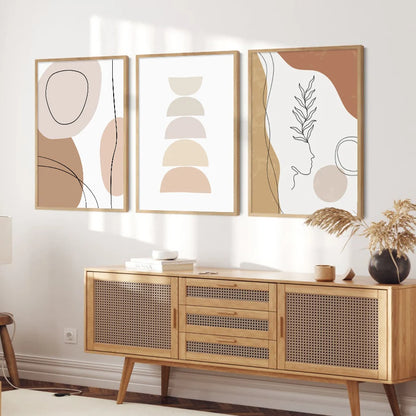 Abstract Geometric Leaves Line Modern Minimalist Posters Canvas Painting Wall Art Print Pictures Living Room Interior Home Decor