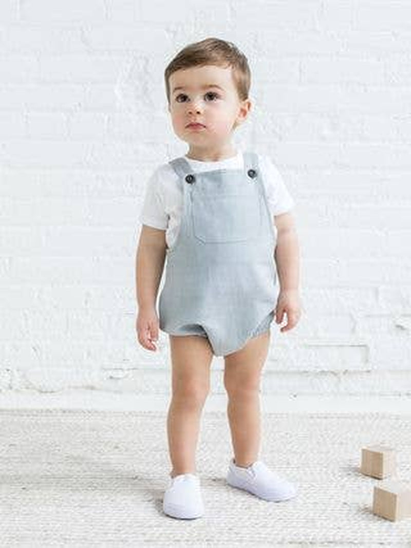 Baby Alani Linen Bubble Overall - Mist