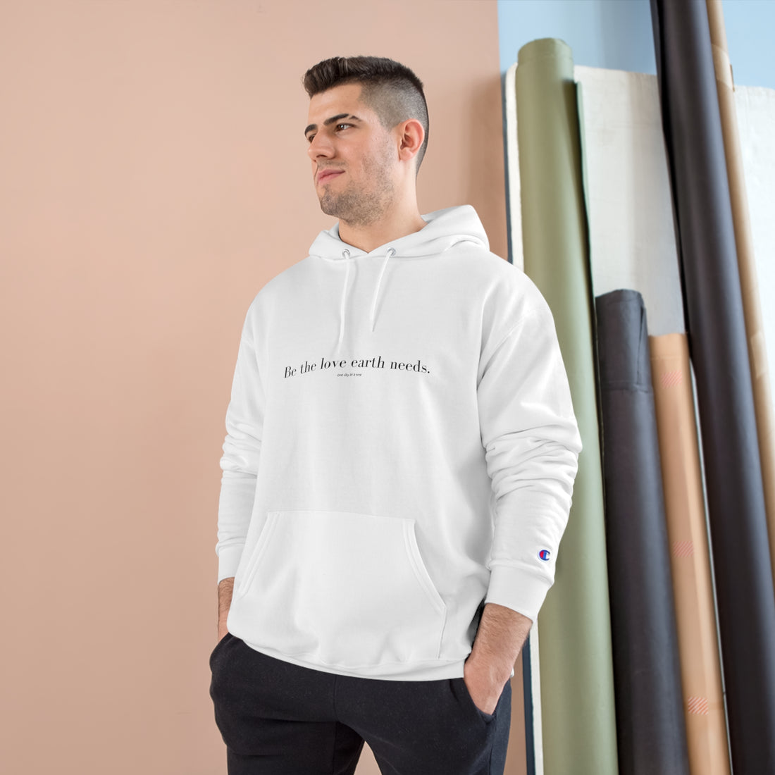 "Be the Love" Champion Hoodie- White