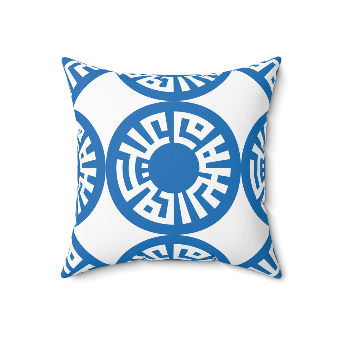 Spun Polyester Square Pillow- "Salam"  Blue