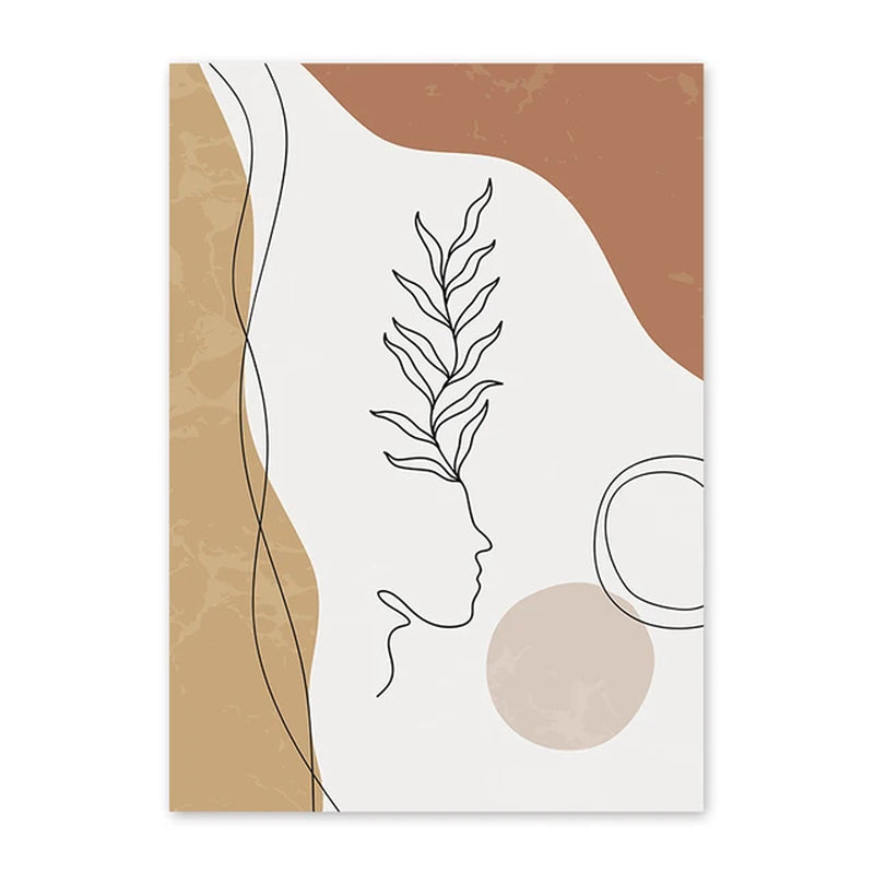 Abstract Geometric Leaves Line Modern Minimalist Posters Canvas Painting Wall Art Print Pictures Living Room Interior Home Decor