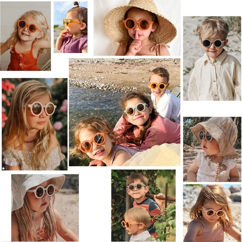 Summer Polarized UV Protect Child Sunglasses Retro round Kid Polarized Sunglasses UV 400 Protection Children Sunglasses