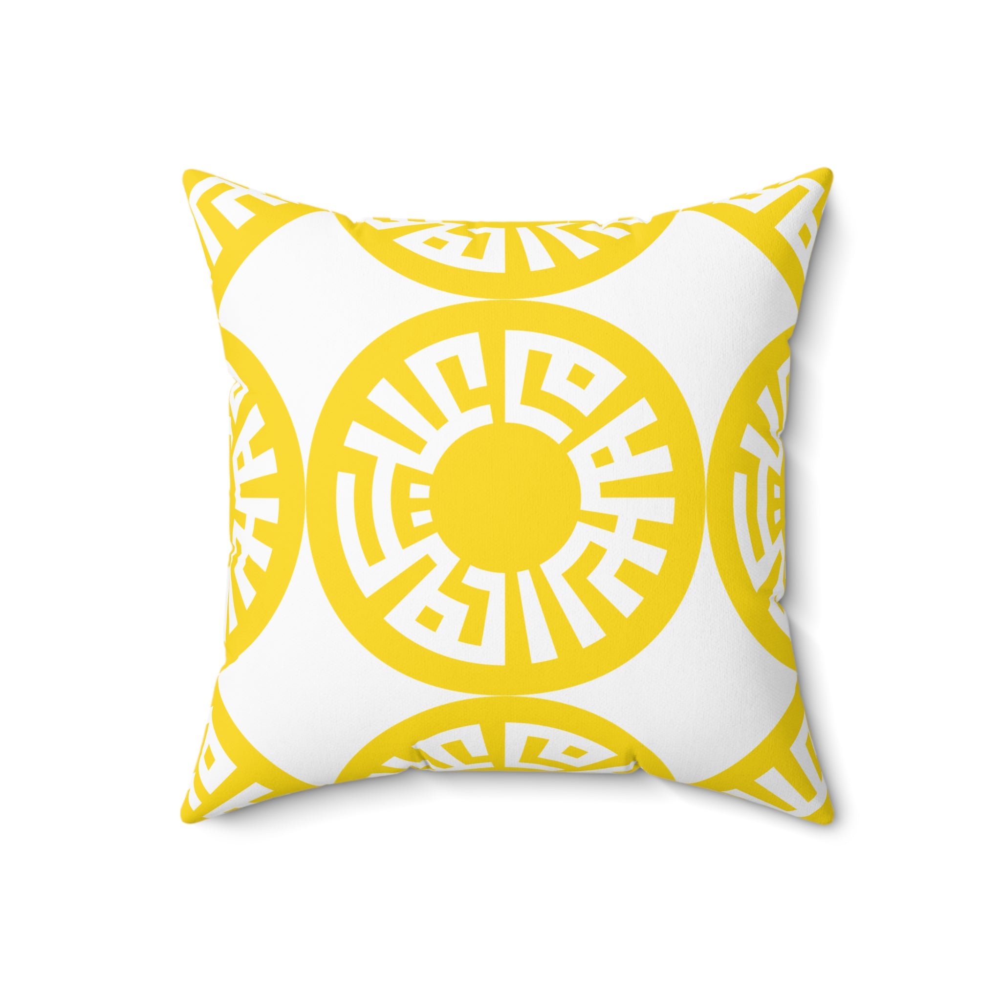&quot;Salam&quot; Spun Polyester Square Pillow- Yellow