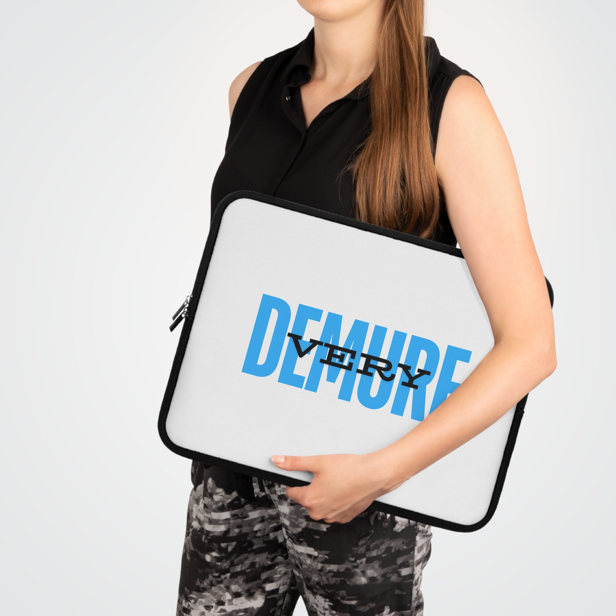 &quot;Very Demure&quot; Laptop Sleeve- Blue