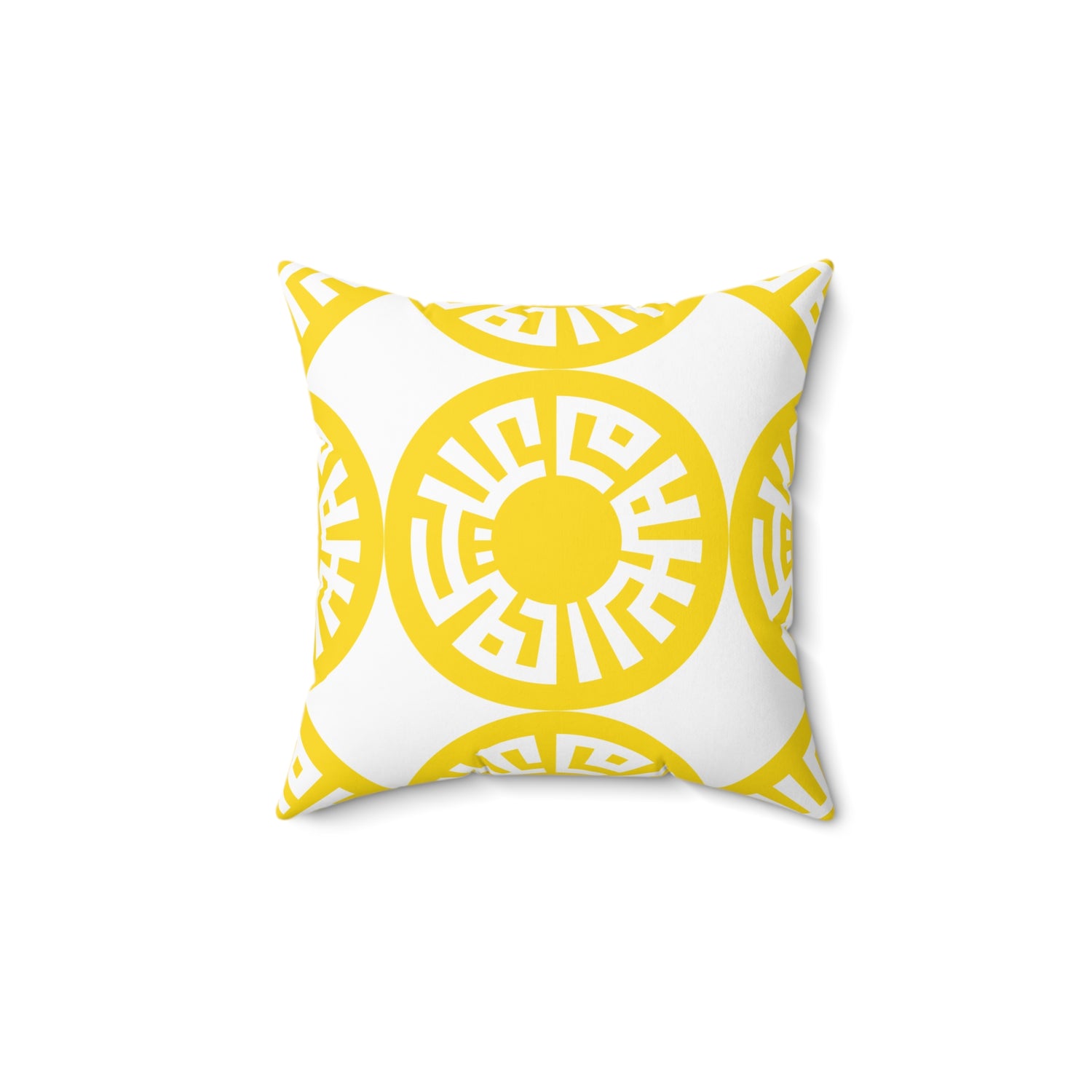 &quot;Salam&quot; Spun Polyester Square Pillow- Yellow