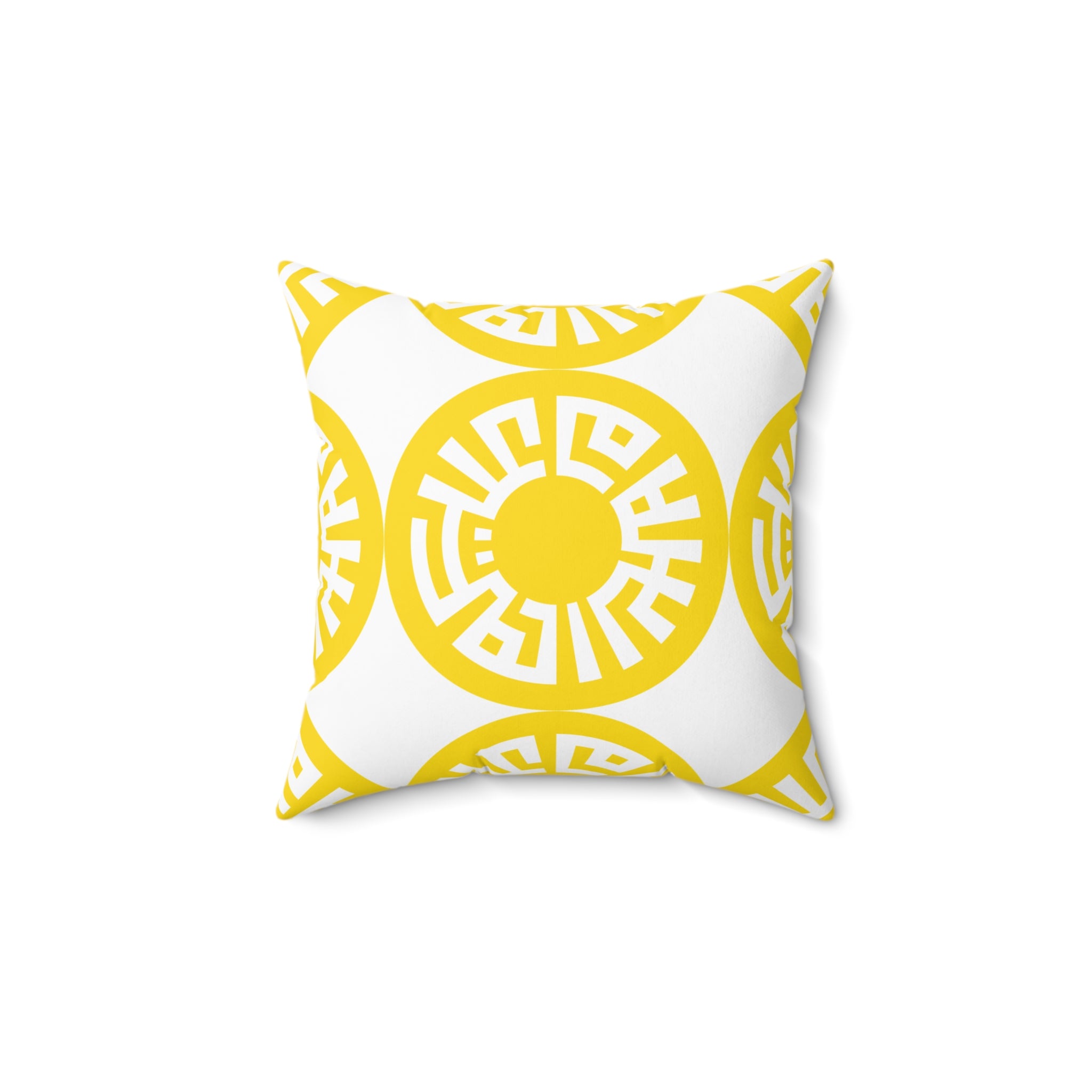 &quot;Salam&quot; Spun Polyester Square Pillow- Yellow