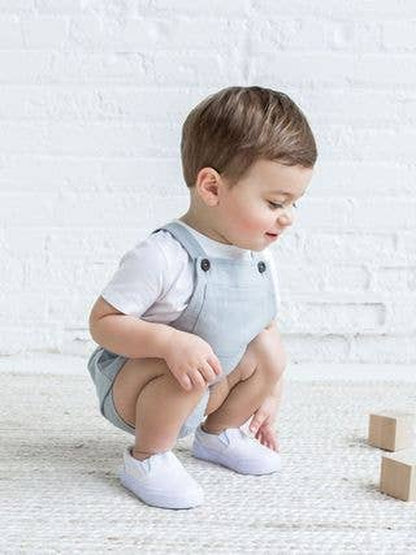 Baby Alani Linen Bubble Overall - Mist