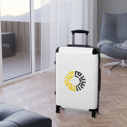 Travel Suitcases- White/Yellow