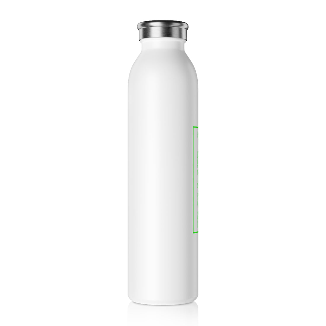 Slim Water Bottle, "Advocate for Peace" White