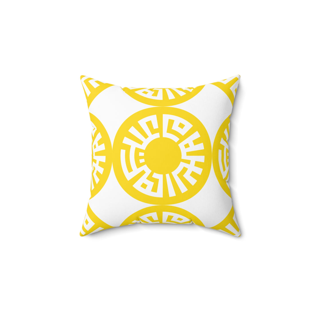 "Salam" Spun Polyester Square Pillow- Yellow