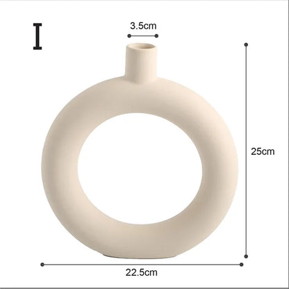 Ceramic Vase Nordic Home Decor Room Decoration Candle Holder Flower Pot Decoration Desktop Art Flower Vases Dropshipping