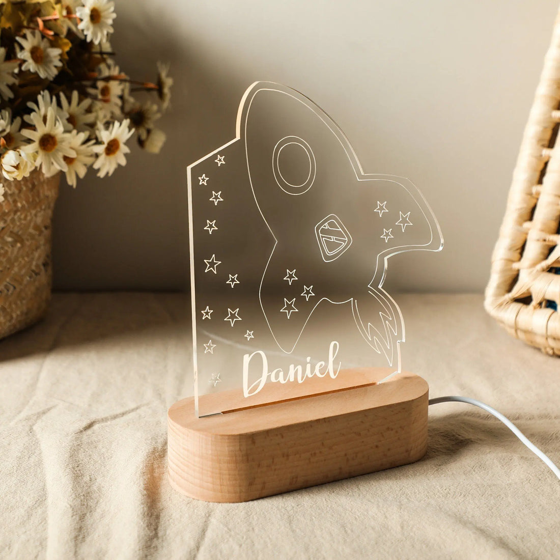 USB Night Light Personalized Children Name Lamp Nursery