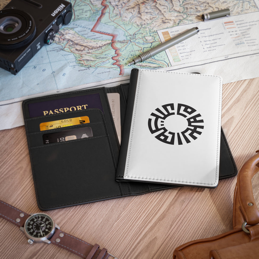 "Salam" Passport Cover- Black  w/ RFID blocking