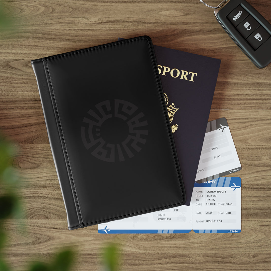 "Salam" Passport Cover- Black  w/ RFID blocking
