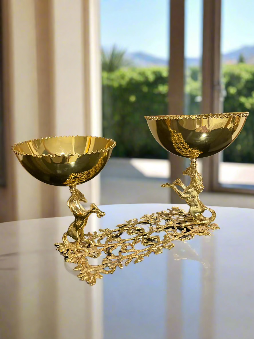 Two Bowls Set, Golden Horse