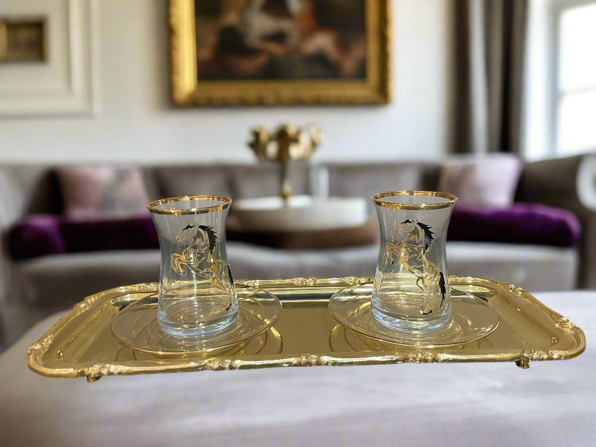 Luxury 12-Piece Tea Set, Golden Horse.