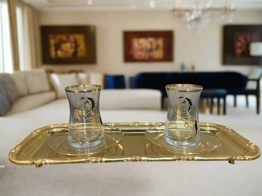 Luxury 12-Piece Tea Set, Golden Horse.
