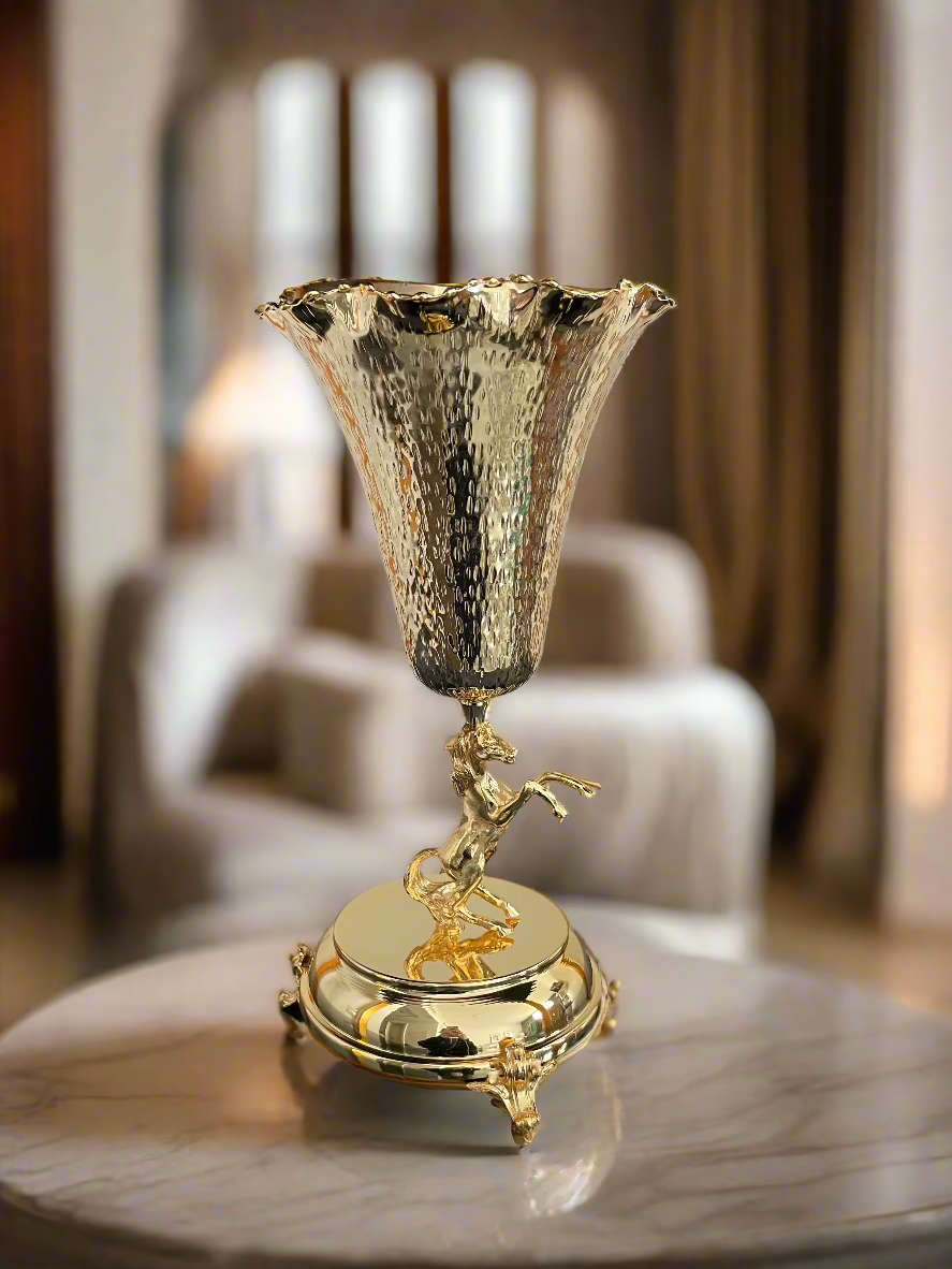 Large Madkhan, Golden Horse. 50 cm.