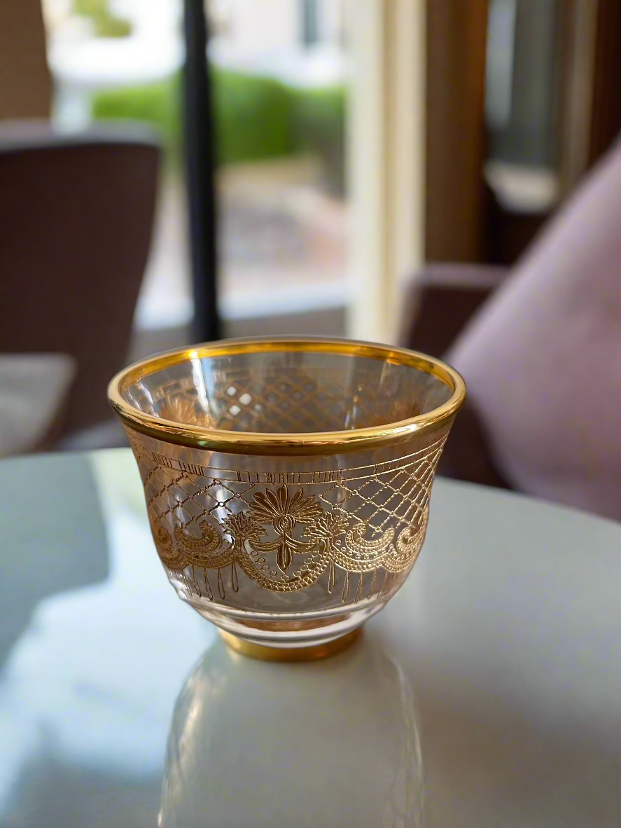12-Piece Arabic Coffee Set. Gold.