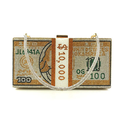 Crystal Money Clutch Bag