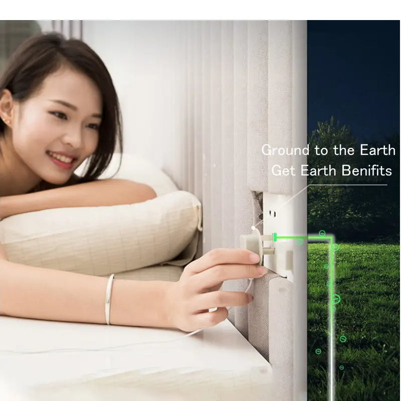 Earthing 100% cotton Flat sheet Earth benefit nature health well grounded gold connection earth cord