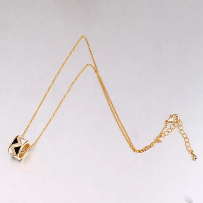 Geometric Gold-plated Pendant/Earrings, White / Black