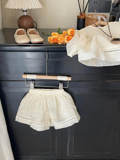 Baby Girl Embroidery Set Beige