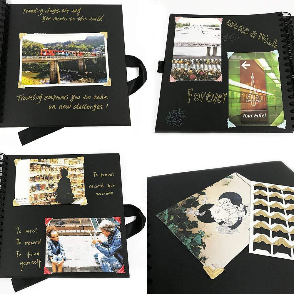 ZK20 80 Black Pages Memory Books DIY