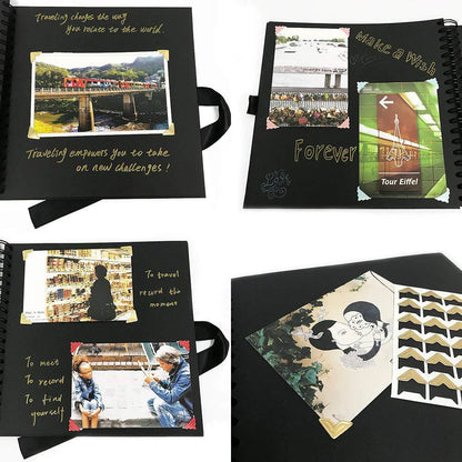 ZK20 80 Black Pages Memory Books DIY