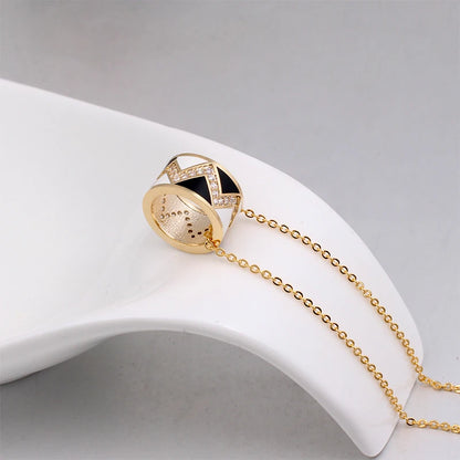 Geometric Gold-plated Pendant/Earrings, White / Black
