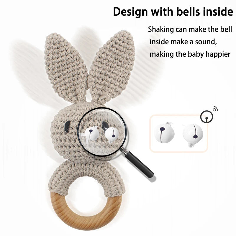 Baby Animal Crochet Rattle Toy