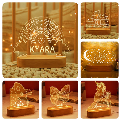 USB Night Light Personalized Children Name Lamp Nursery