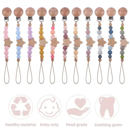 Personalized Wooden  Baby Pacifier Chain