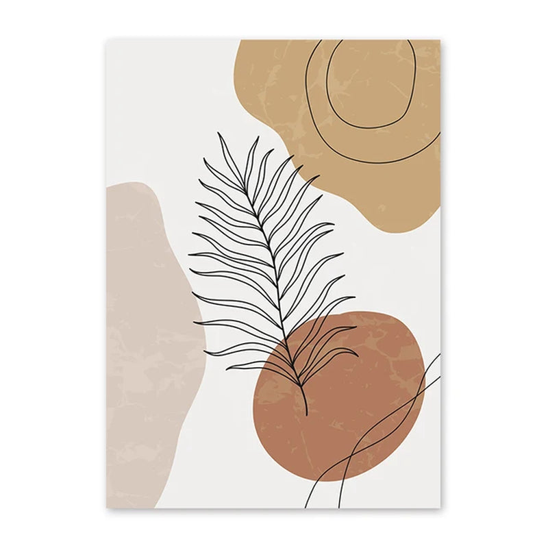 Abstract Geometric Leaves Line Modern Minimalist Posters Canvas Painting Wall Art Print Pictures Living Room Interior Home Decor