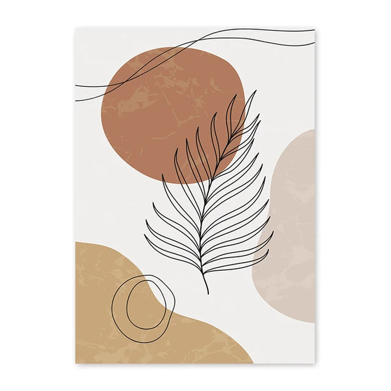 Abstract Geometric Leaves Line Modern Minimalist Posters Canvas Painting Wall Art Print Pictures Living Room Interior Home Decor