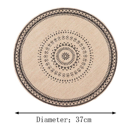 Nordic Style Round Embroidery Placemat Set