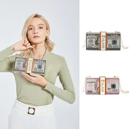 Crystal Money Clutch Bag