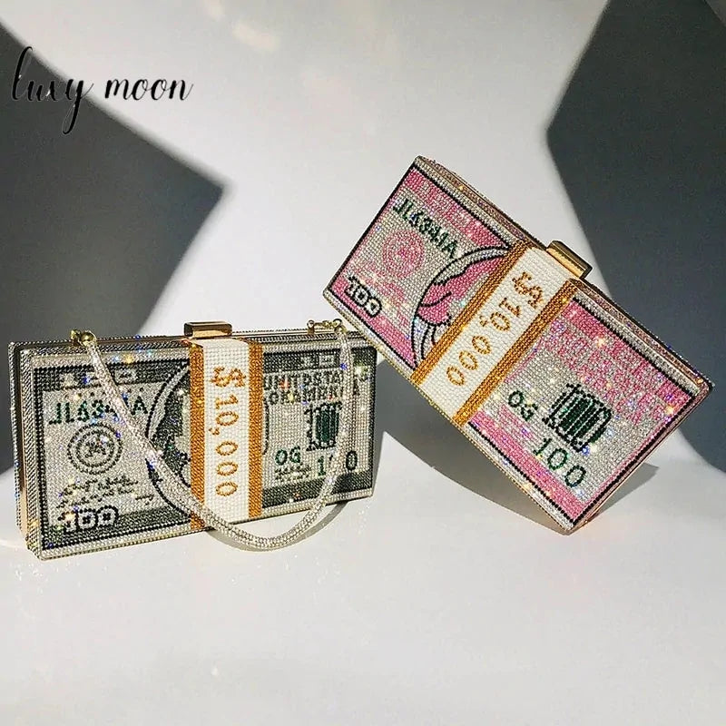 Crystal Money Clutch Bag